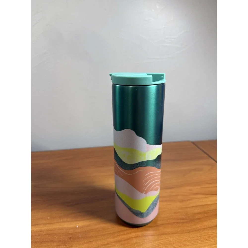 Starbucks Tumbler Metallic Waves Stainless Vacuum Insulated 16oz Coffee‎ Tea